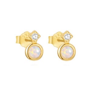 Gold Opal Stud Earrings - E00503
