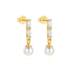 Silver Pearl Drop Earrings Supplier Style - E00508