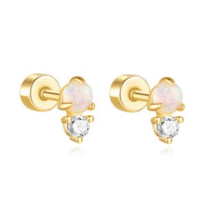 Custom 925 Silver Sterling Silver Opal Earrings - E00513