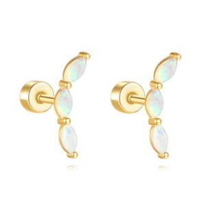 Opal and Silver Earrings - E00515