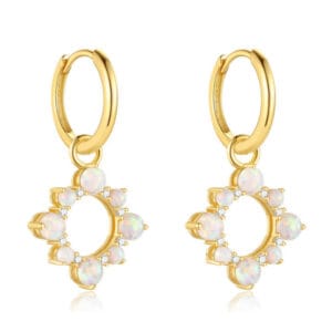 Silver Hoop Earrings with Dangles for Jewelry Brands - E00526