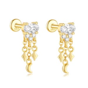 925 Sterling Silver Dangle Earrings - E00536