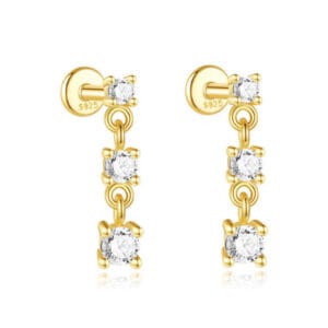 Cubic Zirconia Earrings Sterling Silver Wholesale - E00538