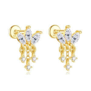 Custom 925 Silver Silver Snowdrop Earrings - E00540