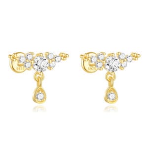 Silver Moonstone Drop Earrings - E00542