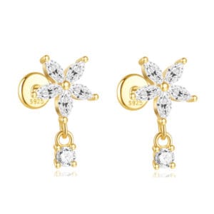 Sterling Silver Drop Hoop Earrings Supplier Style - E00547