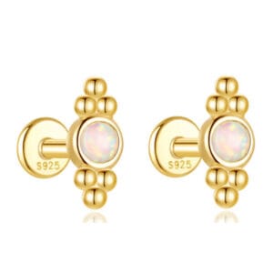 Gold and Silver Dangle Earrings - E00548