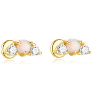 Custom 925 Silver Floating Opal Earrings - E00552