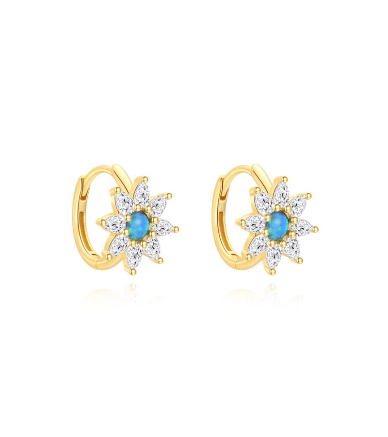 Opal Hoop Earrings Gold Supplier Style
