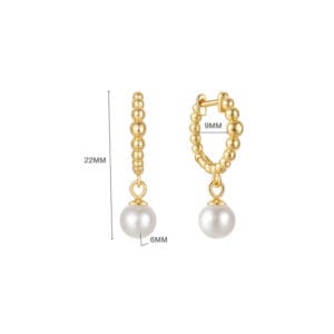 925 Silver Pearl and Silver Drop Earring - E00561