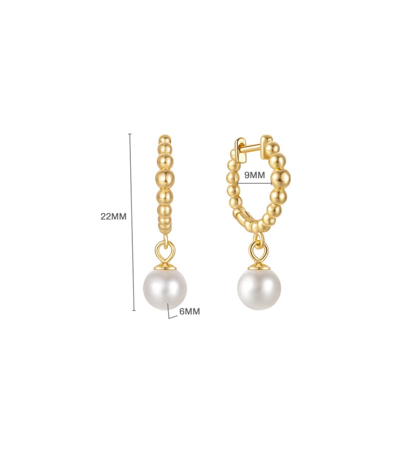 925 Silver Pearl and Silver Drop Earring