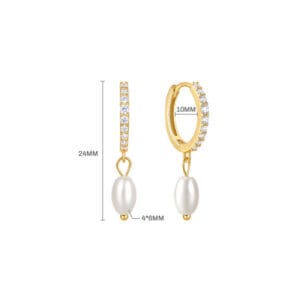Sterling Silver Pearl Drop Earrings - E00566