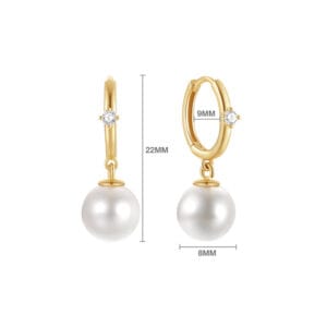 925 Silver Pearl Earrings Silver Drop - E00567