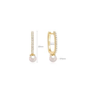 Drop Silver Pearl Earrings Wholesale - E00568