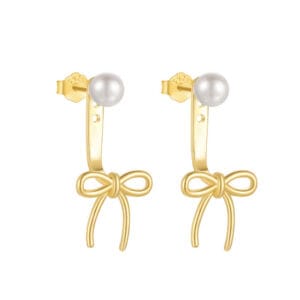 Custom 925 Silver Sterling Silver Drop Pearl Earrings - E00570