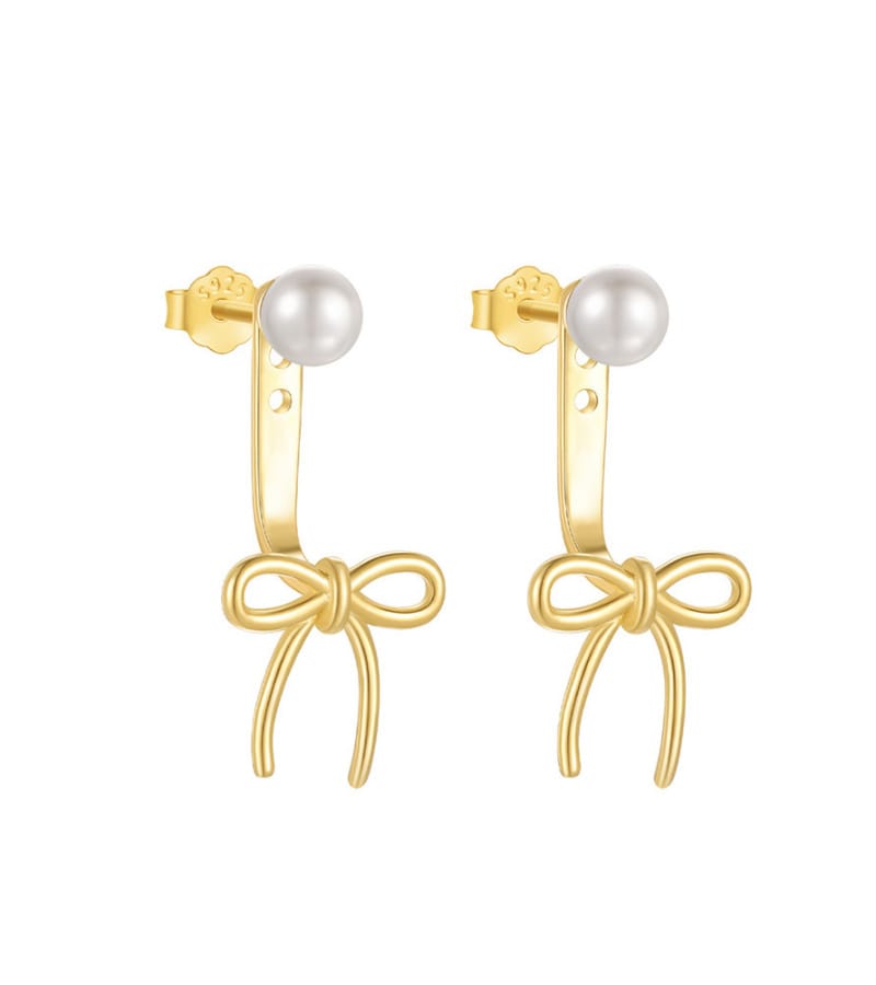 Custom 925 Silver Sterling Silver Drop Pearl Earrings