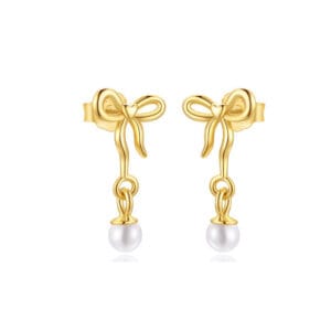 925 Silver Dangle Pearl Earrings Silver - E00573