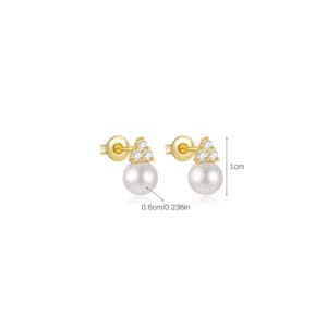 Pearl Stud Earrings Silver 925 Wholesale - E00574