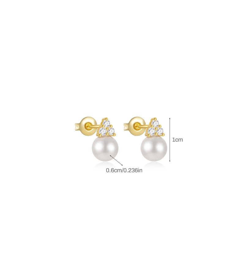 Pearl Stud Earrings Silver 925 Wholesale