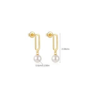 Custom 925 Silver Silver Drop Pearl Earrings - E00576