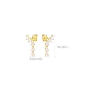 925 Silver Sapphire Stud Earrings Sterling Silver - E00592