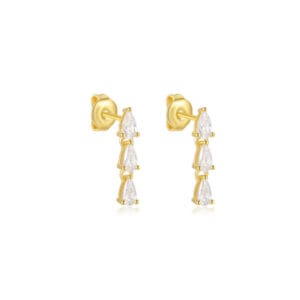 Custom 925 Silver Silver Drop Hoop Earrings - E00595