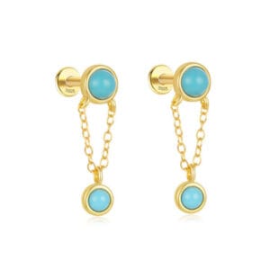 Silver and Turquoise Drop Earrings Supplier Style - E00602