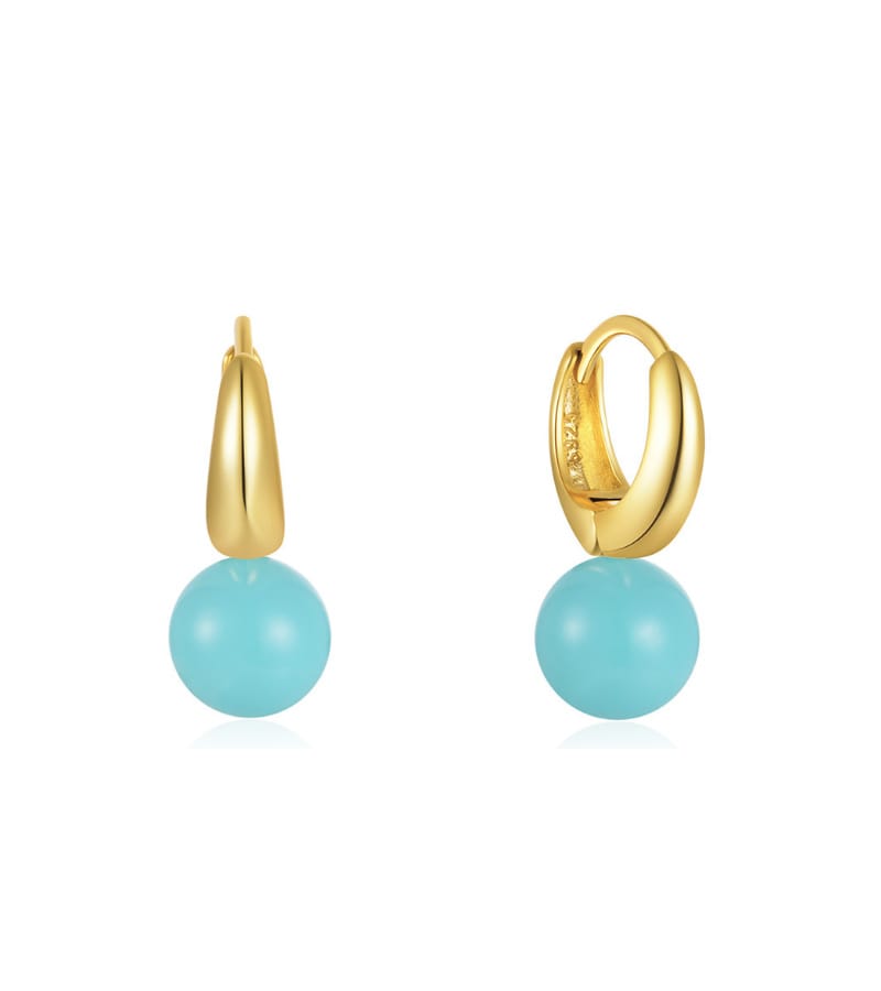 Silver and Turquoise Hoop Earrings for Jewelry Brands