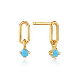 Turquoise Sterling Silver Hoop Earrings for Jewelry Brands - E00612