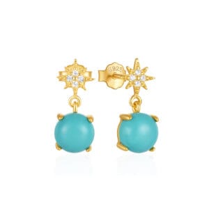Sterling Silver Turquoise Dangle Earrings Supplier Style - E00614