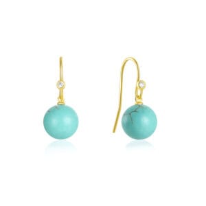 925 Silver Turquoise Dangle Earrings - E00616
