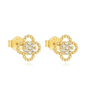 White Gold Cubic Zirconia Earrings - E00621
