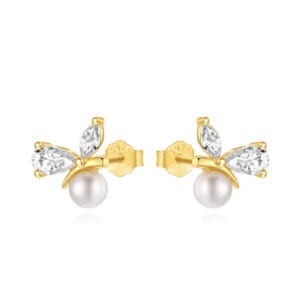 Custom 925 Silver Pearl Earrings Stud - E00625