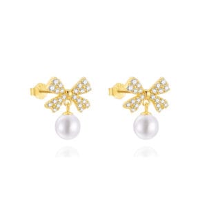 925 Silver Earrings with Pearl Drops - E00628