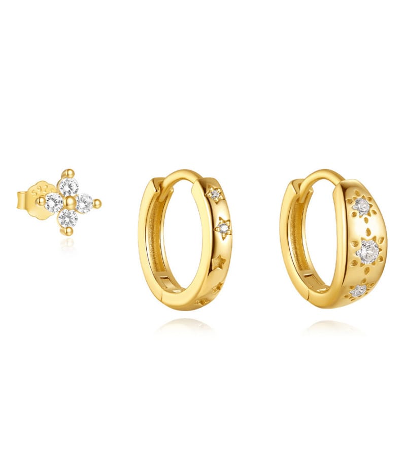 Gold Hoop Cubic Zirconia Earrings Wholesale