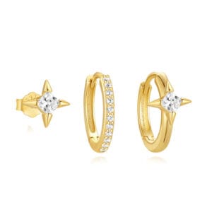 Gold Hoop Earrings Cubic Zirconia for Jewelry Brands - E00636