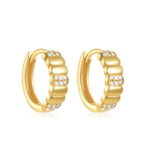 Cubic Zirconia Large Hoop Earrings - E00639