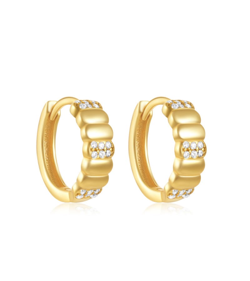 Cubic Zirconia Large Hoop Earrings