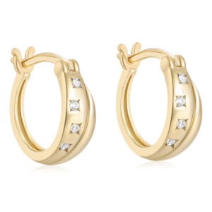 925 Silver Hammered Silver Hoop Earrings - E00664