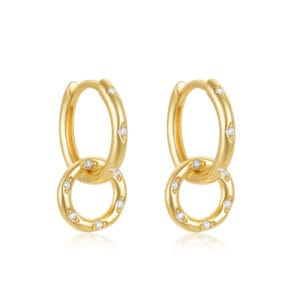 Silver Double Hoop Earrings Wholesale - E00677