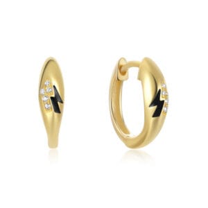Silver Hoop Earrings with Rhinestones Wholesale - E00689