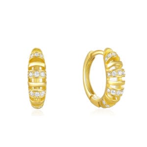 Custom 925 Silver Gold and Silver Hoop Earrings - E00691