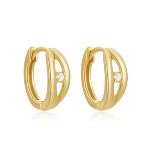 Silver Twisted Hoop Earrings - E00699