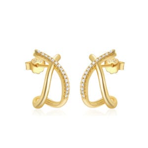 Silver Hoop Earrings with Beads for Jewelry Brands - E00762