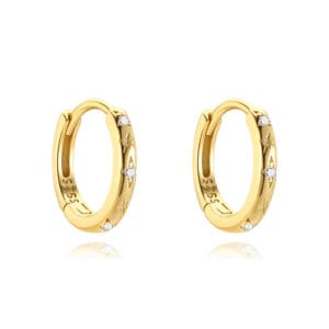 925 Silver Silver Pave Hoop Earrings - E00784