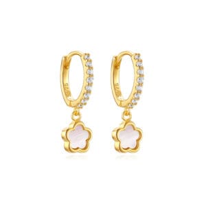 Beaded Hoop Earrings Silver Wholesale - E00803