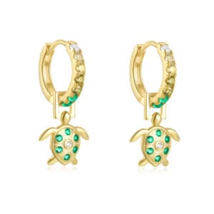 925 Silver Silver Rhinestone Hoop Earrings - E00820