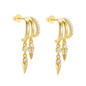 Silver Hammered Drop Earrings Supplier Style - E00824