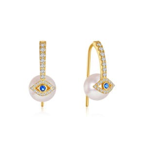 925 Silver Silver Dangle Pearl Earrings - E00826