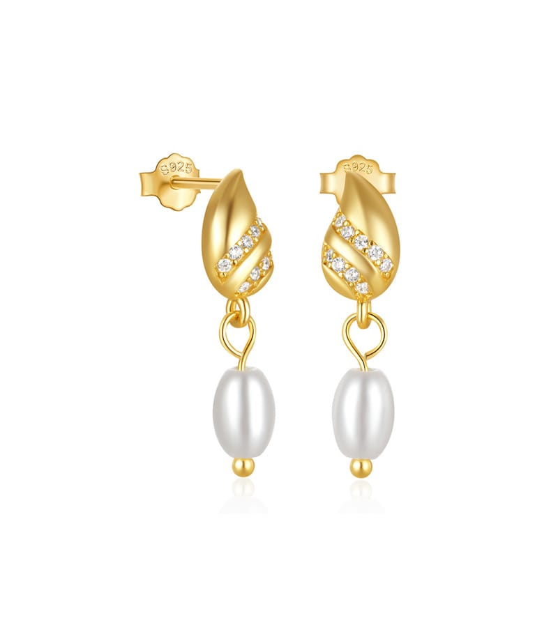 Custom 925 Silver Sterling Silver Pearl Earrings Dangle